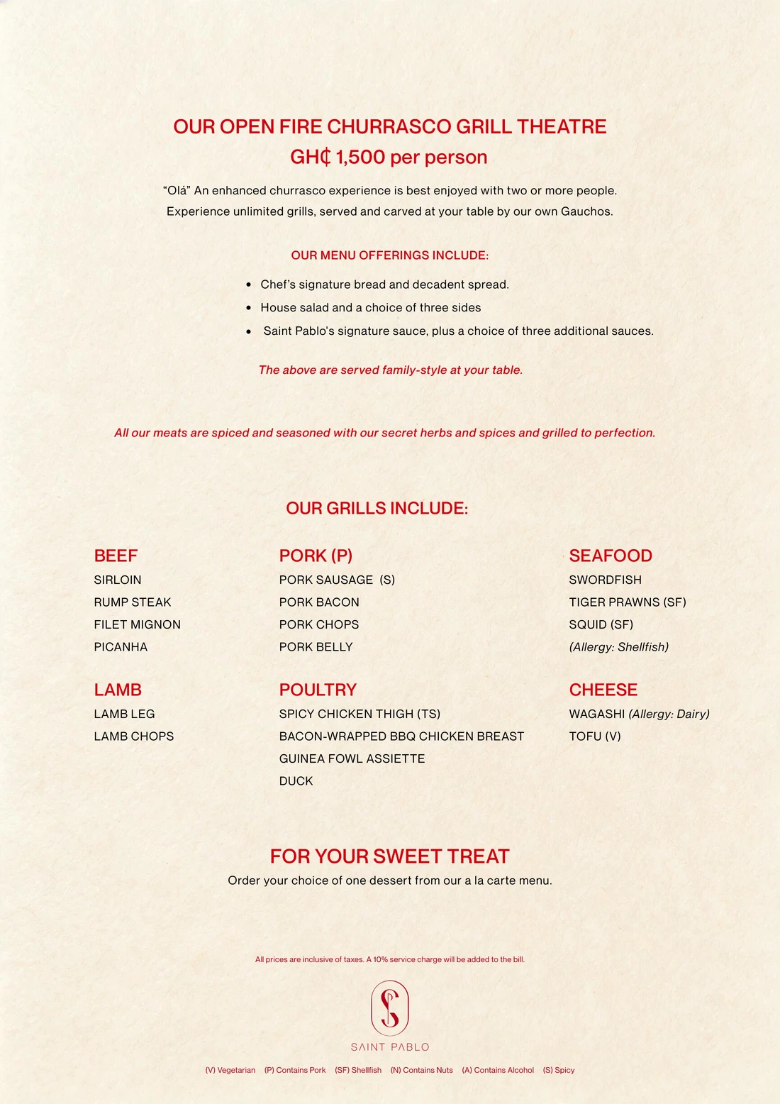Food menu, page 2 of 7